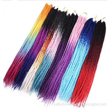 Hot sell 22 inch different colors Crochet Senegalese Twist ombre senegalese crochet braid twist crochet twist weave